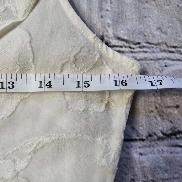 Joie Adella Floral Embroidered Dress In Porcelain White Empire Waist Size 4 - Picture 10 of 14